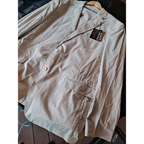 Flynt Bourne Blazer Half Canvas Tan /white Mens Size 48 Long / 42 Wide Cotton - Picture 2 of 7